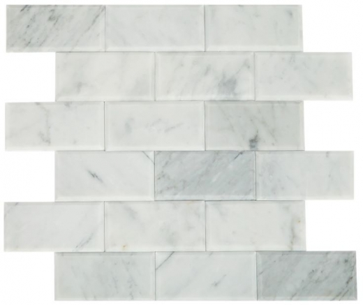 Simply Stick Mosaix Carrara White Beveled Mosaic Tile