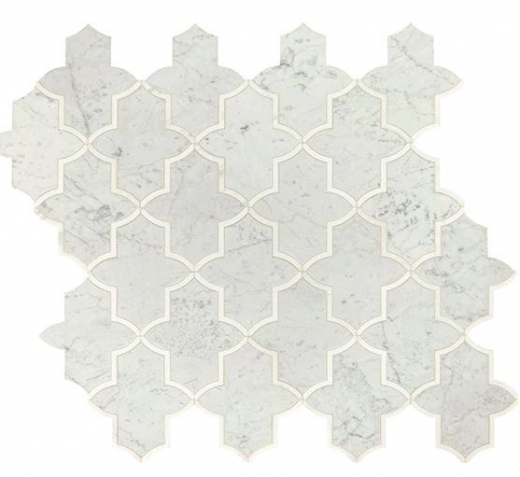 Lavaliere Carrara White Thassos Mosaic Tile LV25
