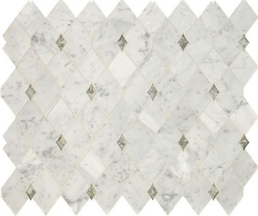 Lavaliere Carrara White Antique Mirror Mosaic Tile LV13