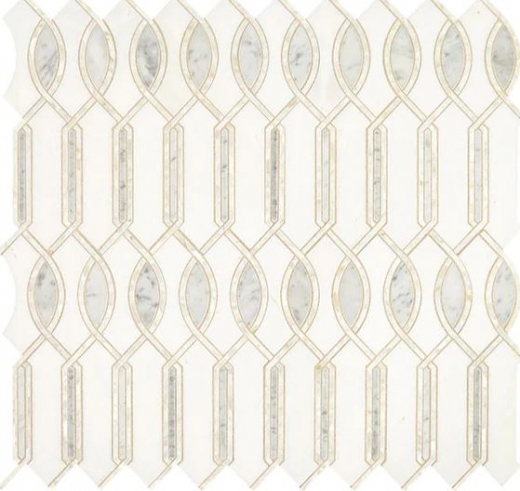 Lavaliere Carrara White Thassos With Pearl Mosaic Tile LV33