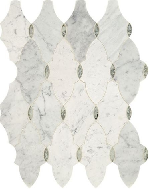 Lavaliere Carrara White Antique Mirror Mosaic Tile LV16