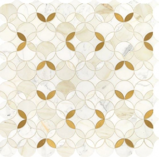 Lavaliere Calacatta Gold Brass Mosaic Tile LV32
