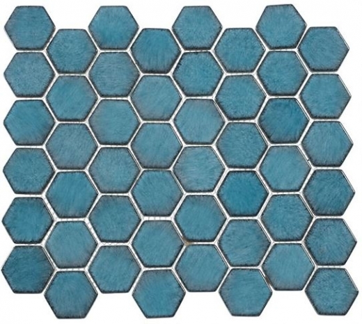 Greenwich Lafayette Blue Blue Hexagon Tile GR888