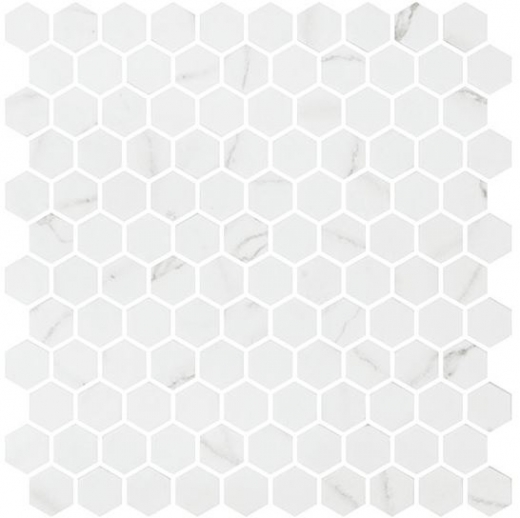 Karma Ridge Endless Calm White Marble Look Hexagon Tile KR1406