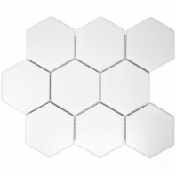 Hexagon Matte White Porcelain Mosaic Tile JBTPM3