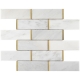 Natural Bianco 2x6 Marble and Gold Subway Tile