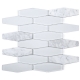 White Carrara White Glass and Stone Mosaic Tile JFN1