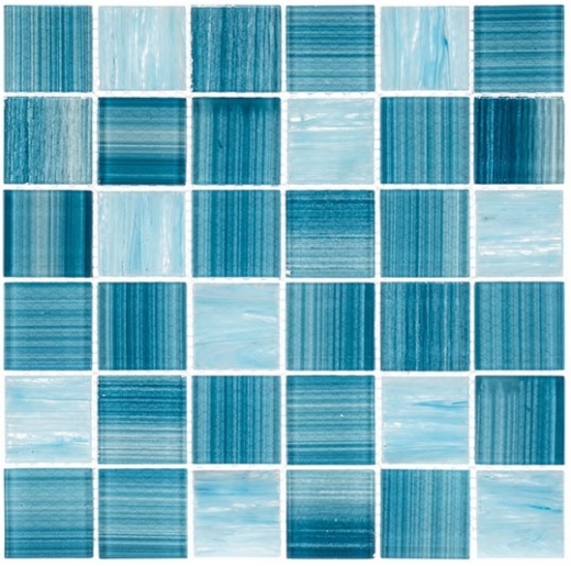Inkline Foray Frost 2x2 Blue Glass Tile INK4111