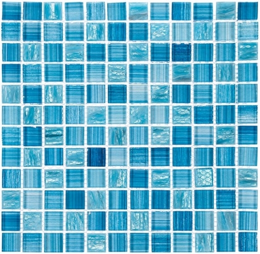 Inkline Foray Frost 1x1 Blue Glass Tile INK4101