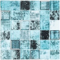 Jullian Murano Mod Peale 2x2 Blue Glass Tile JLM3101