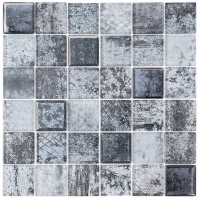 Jullian Murano Infinity Black 2x2 Gray Glass Tile JLM3105