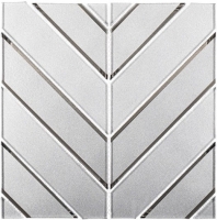 Slidorian Lily White Metallic Chevron Tile SDR8101