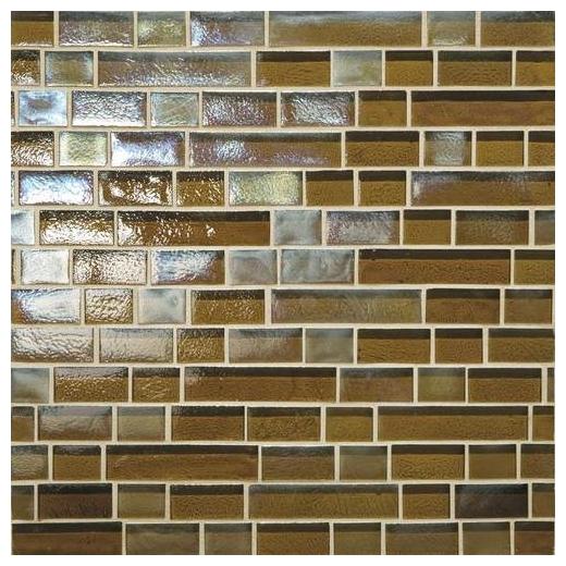 Glass Horizons Tile Driftwood Random Linear Mosaic GH06