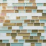 Glass Horizons Tile Caribbean Blend Random Linear Mosaic GH10