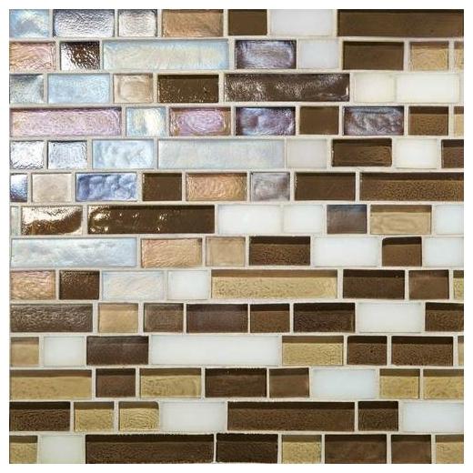 Glass Horizons Tile Mediterranean Blend Random Linear Mosaic GH12