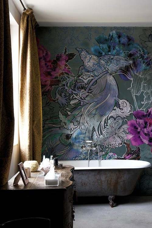 home-decor-interior-design-bath-mural-Victorian-floral-moody