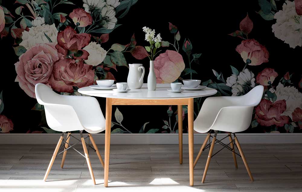 main-home-decor-floral-wallpaper-scandanavian-table-chairs
